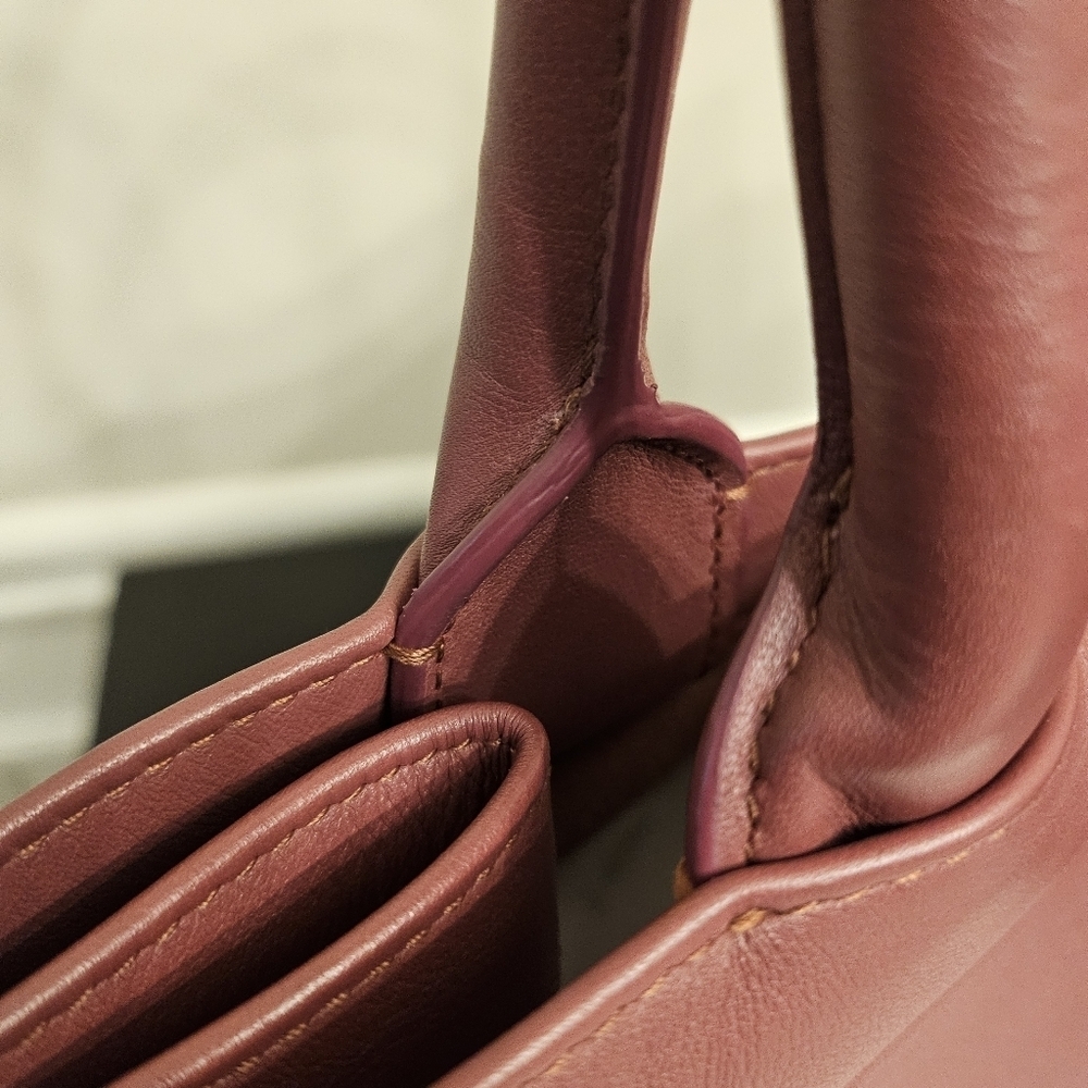 🌸 Christian Dior Medium Leather Book Tote – Dark Mauve | Entrupy COA 🌸 - Picture 12 of 16